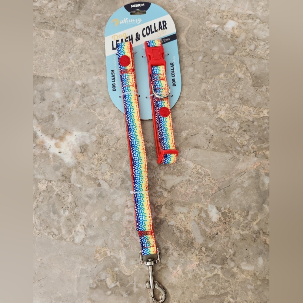 M Dog Leash Collar Set Tie Dye